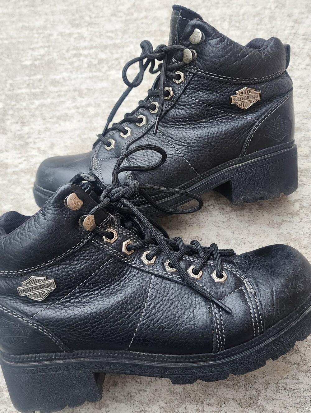 Harley-Davidson Boots Womens Tyler Chukka Black Leather Ankle Biker Boot Sz 8